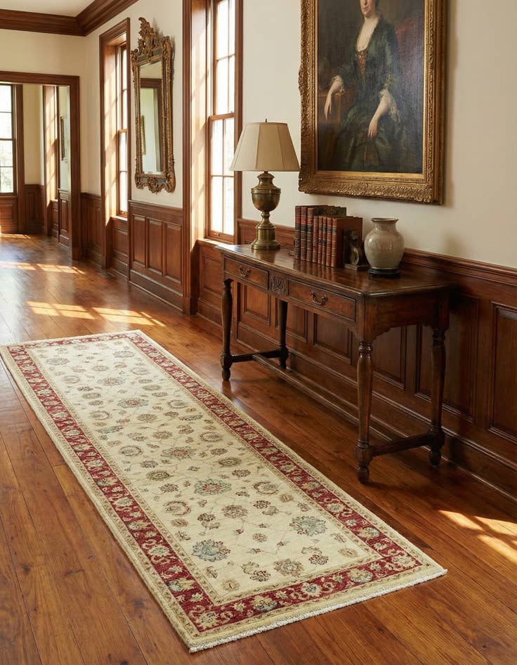 Detail image of  2' 6 x 9' 7  Hand Knotted Peshawar Ziegler Runner Rug