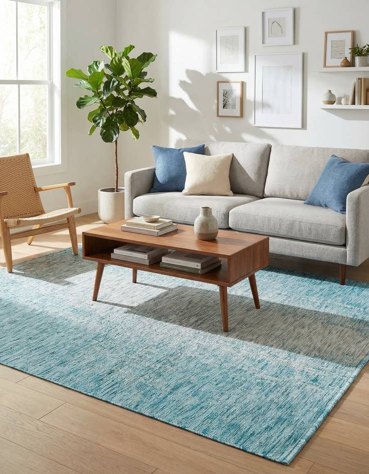 Detail image of 4' x 6'  Washable Modern Indoor / Outdoor Rug