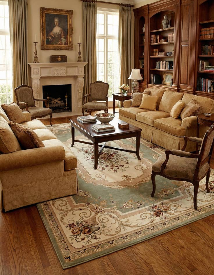 Detail image of 10' x 14' Classic Aubusson Rug