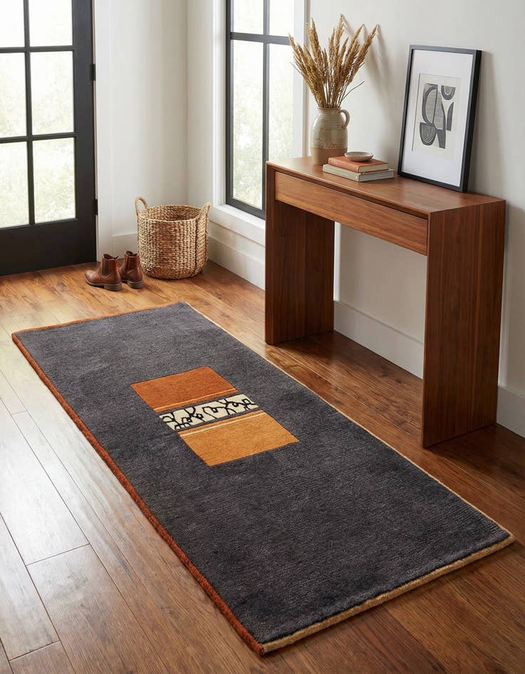 Detail image of 2' 3 x 4' 3  Hand Knotted Tibet Wool Runner Rug