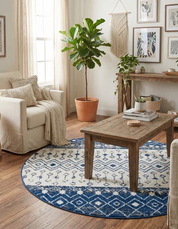 5' 3 x 5' 3 Moroccan Trellis Round Rug