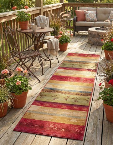 2' 7 x 12' Easy-Clean Modern Indoor / Outdoor Runner Rug