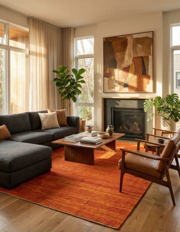 6' 9 x 9' 7 Hand Woven Kilim Modern Wool Rug