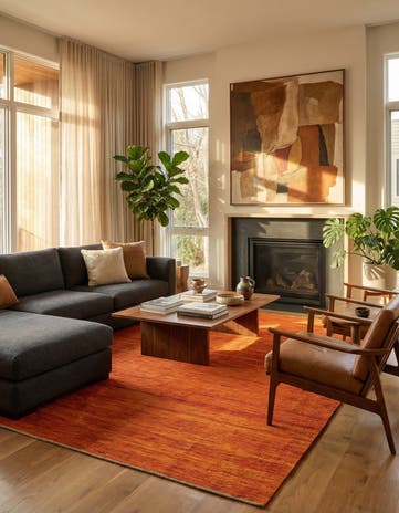 6' 9 x 9' 7 Hand Woven Kilim Modern Wool Rug