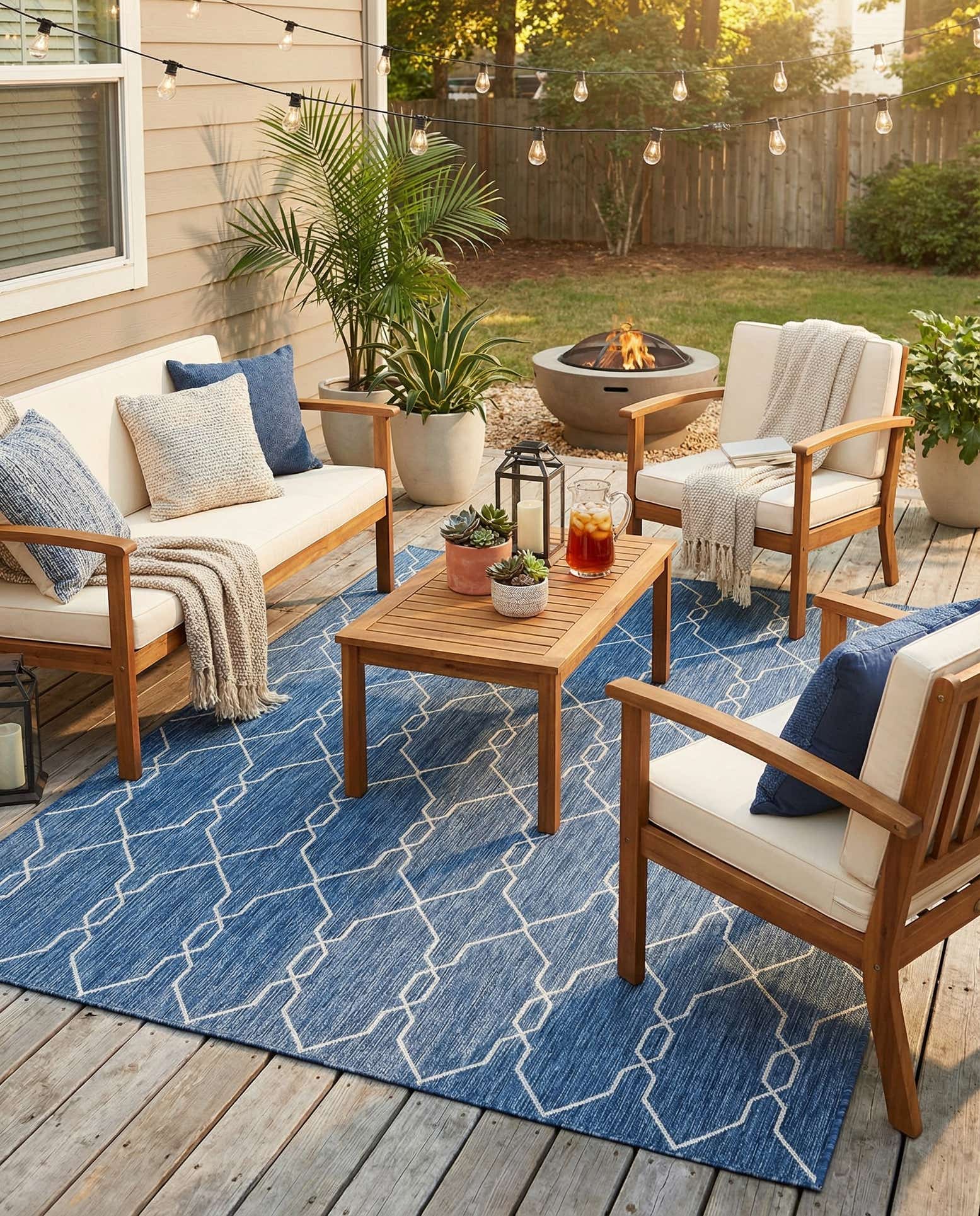 7' x 10' Easy-Clean Trellis Indoor / Outdoor Rug