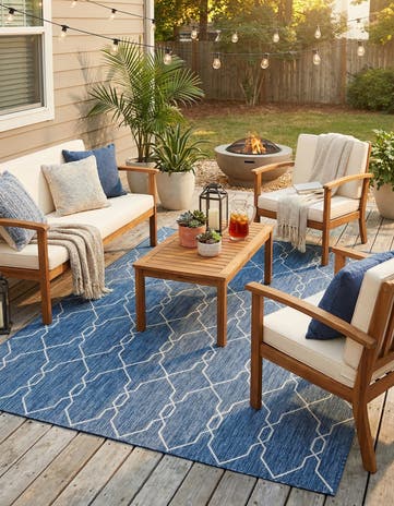 7' x 10' Easy-Clean Lattice Indoor / Outdoor Rug