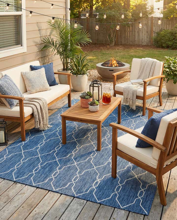 7' x 10' Easy-Clean Lattice Indoor / Outdoor Rug