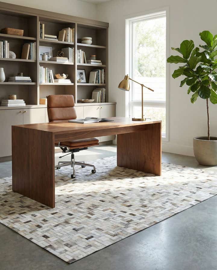 5' 7 x 8' Cowhide Stocks Rug