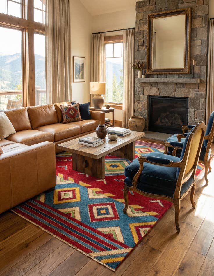 Detail image of  6' 6 x 9' 2  Hand Knotted Kazak Rug