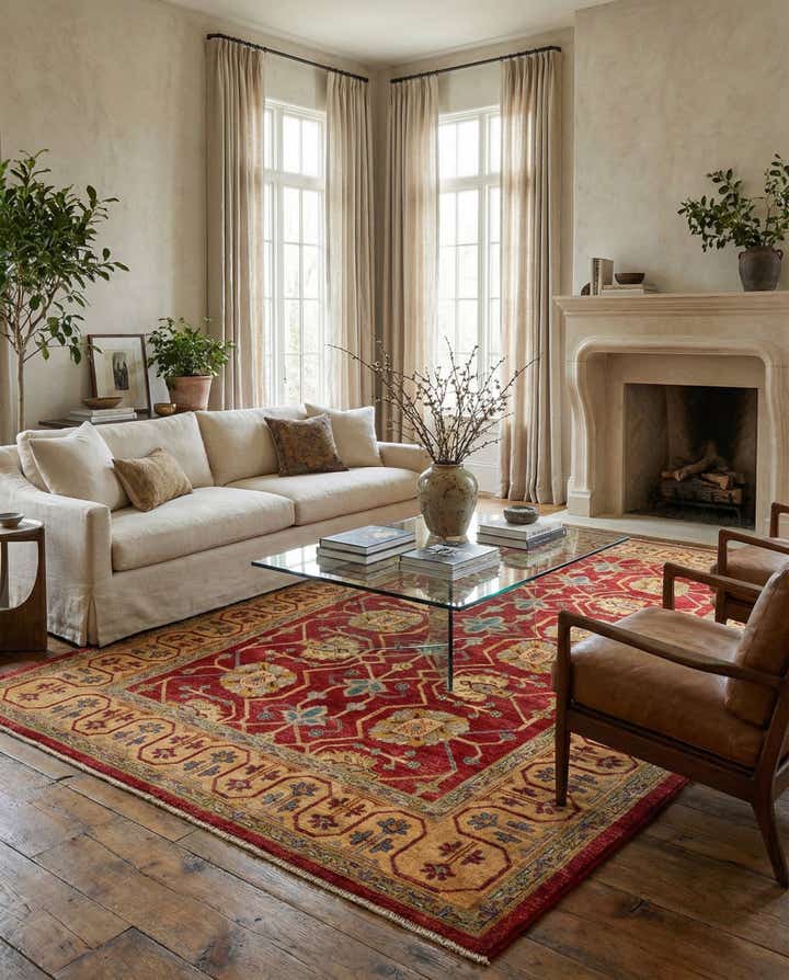 6' 6 x 10' Hand Knotted Ziegler Wool Rug