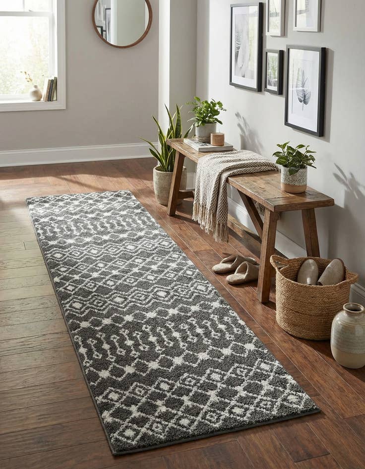 Detail image of 2' x 7' Moroccan Trellis Runner Rug