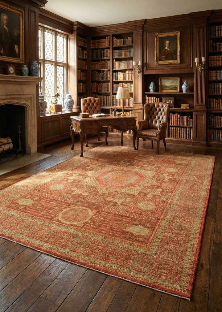 9' x 12' 3 Hand Knotted Mamluk Ziegler Oriental Rug