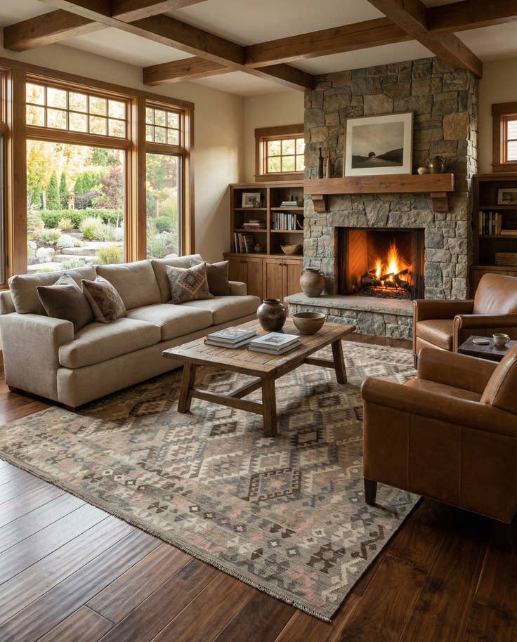 Detail image of 10' 7 x 12' 1 Hand Woven Kilim Maymana Wool Rug