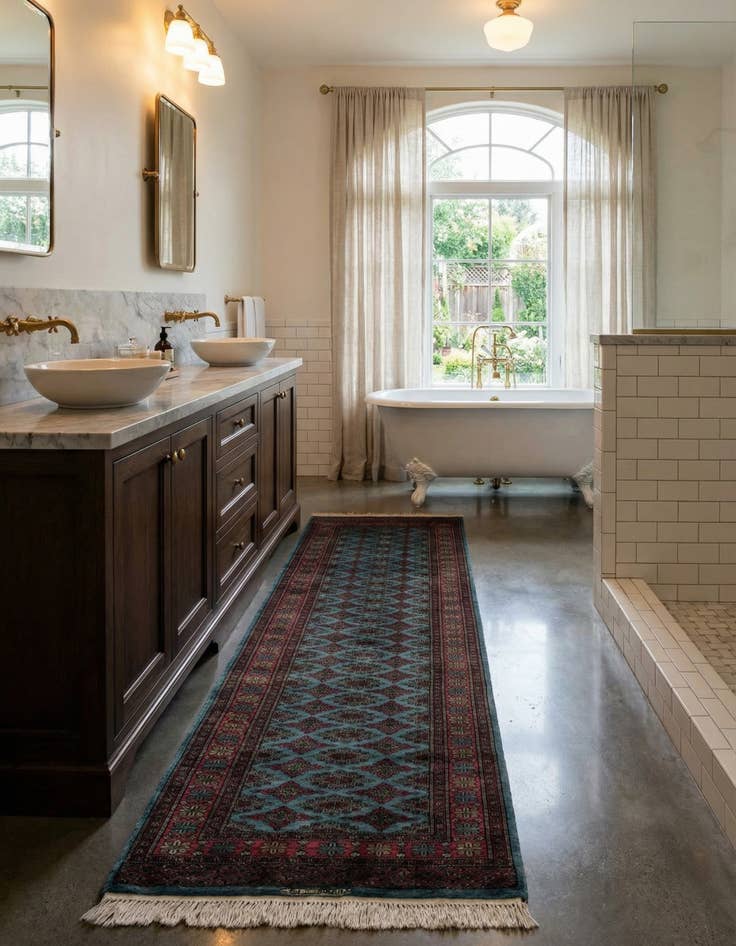 Detail image of  2' 7 x 12' 3  Hand Knotted Bokhara Oriental Wool Runner Rug