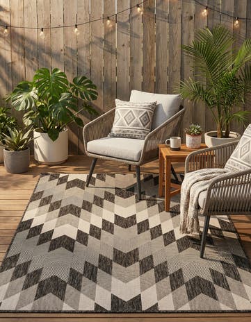 4' x 6' Easy-Clean Modern Indoor / Outdoor Rug