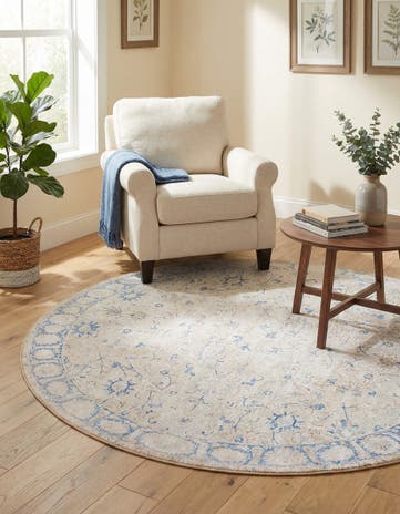 7' 7 x 7' 7 Washable Timeless Round Rug