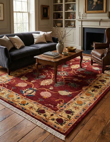 4' 11 x 6' 8 Hand Knotted Ziegler Wool Rug