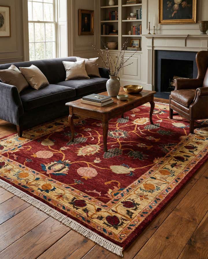 4' 11 x 6' 8 Hand Knotted Ziegler Wool Rug