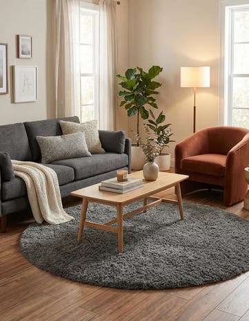 5' x 5' Infinity Shag Round Rug