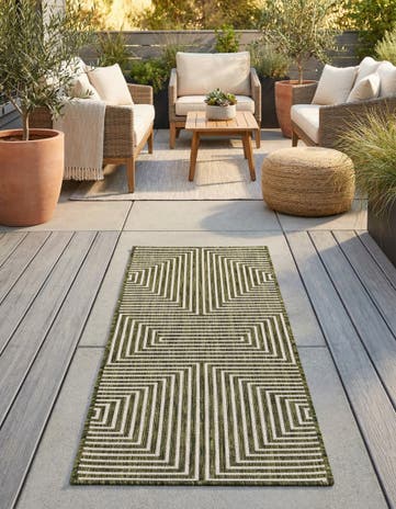 2' x 5' 3 Easy-Clean Modern Indoor / Outdoor Runner Rug
