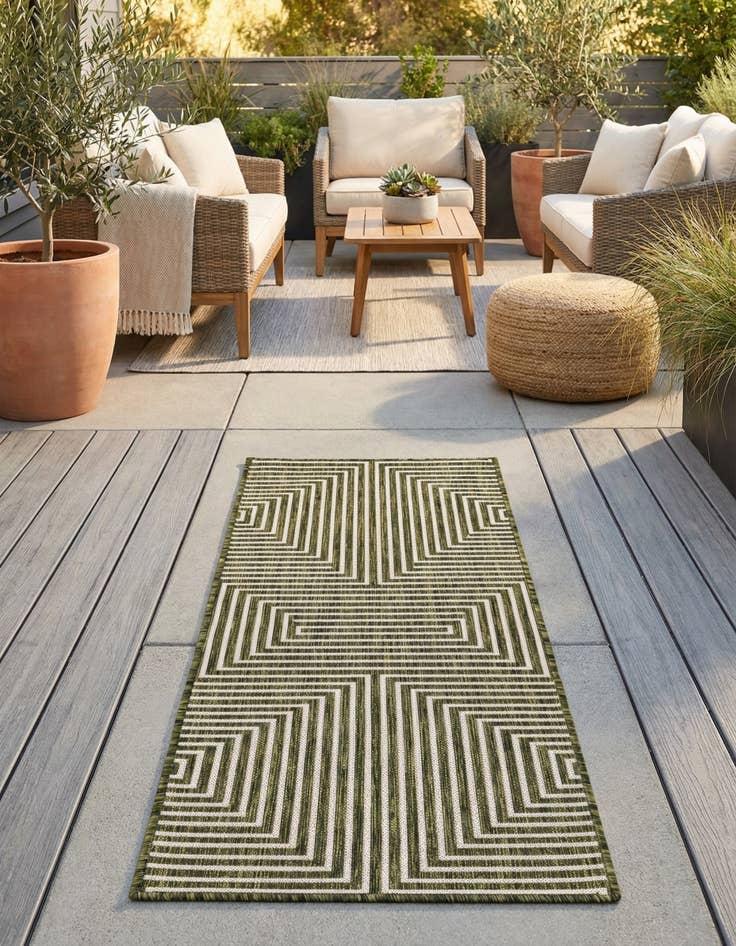 Detail image of 2' x 5' 3  Washable Modern Indoor / Outdoor Runner Rug