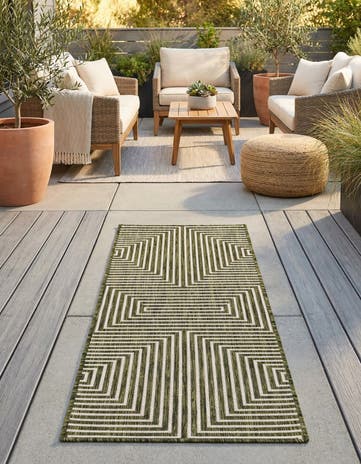 2' x 5' 3 Easy-Clean Modern Indoor / Outdoor Runner Rug