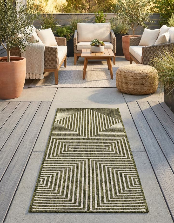 2' x 5' 3 Easy-Clean Modern Indoor / Outdoor...