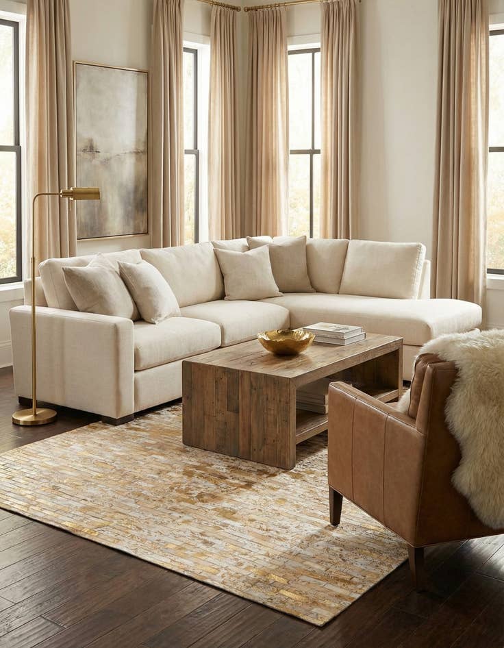 Detail image of 5' 4 x 7' 5 Cowhide Stocks Rug