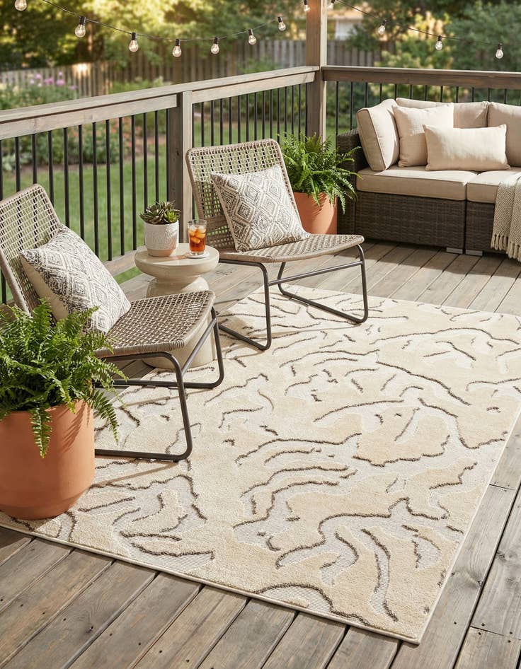 Detail image of 4' x 6' Easy-Clean Sabrina Soto Indoor / Outdoor Rug