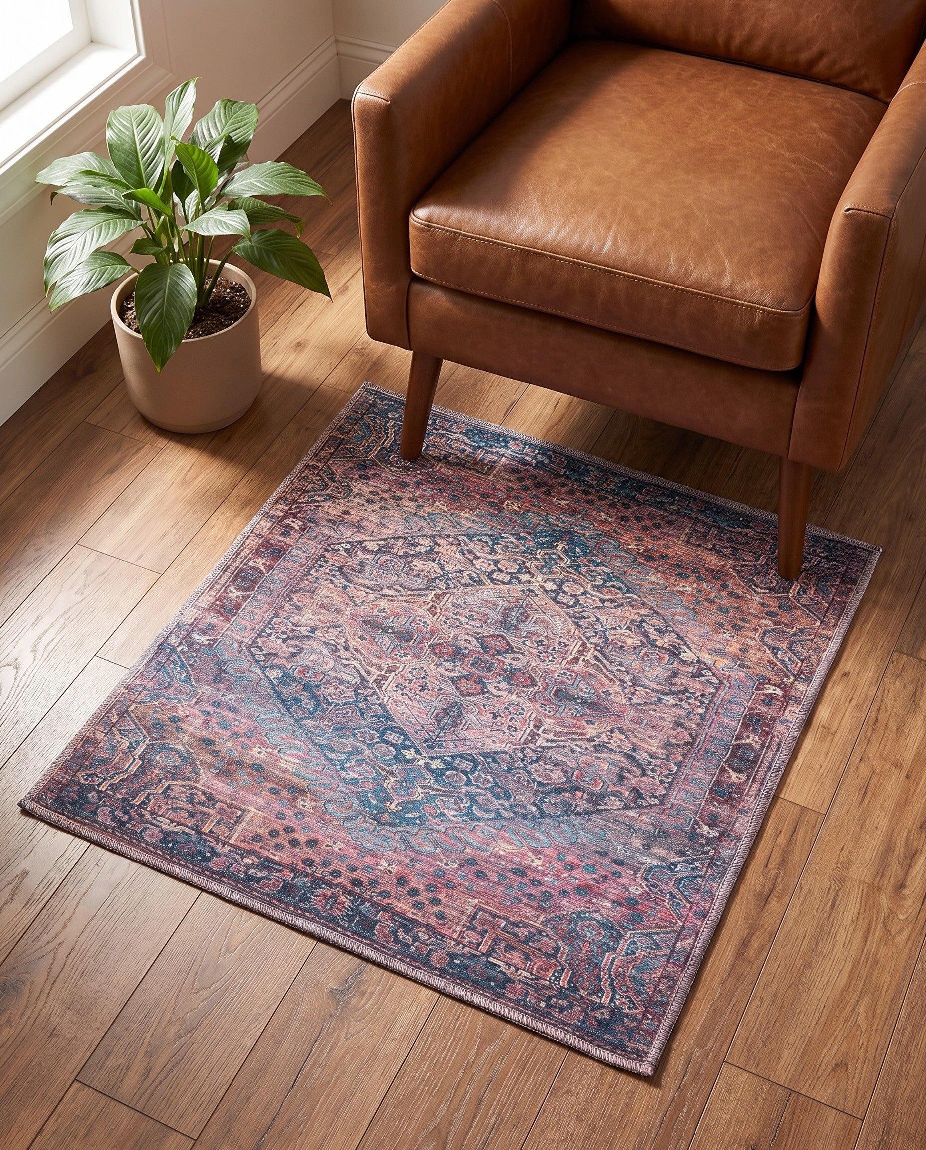 3' 3 x 3' 3 Washable Maahru Square Rug