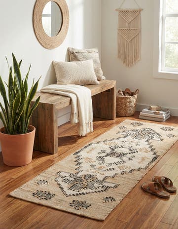 2' x 6' 1 Hand Woven Kala Handwoven Jute Runner Rug