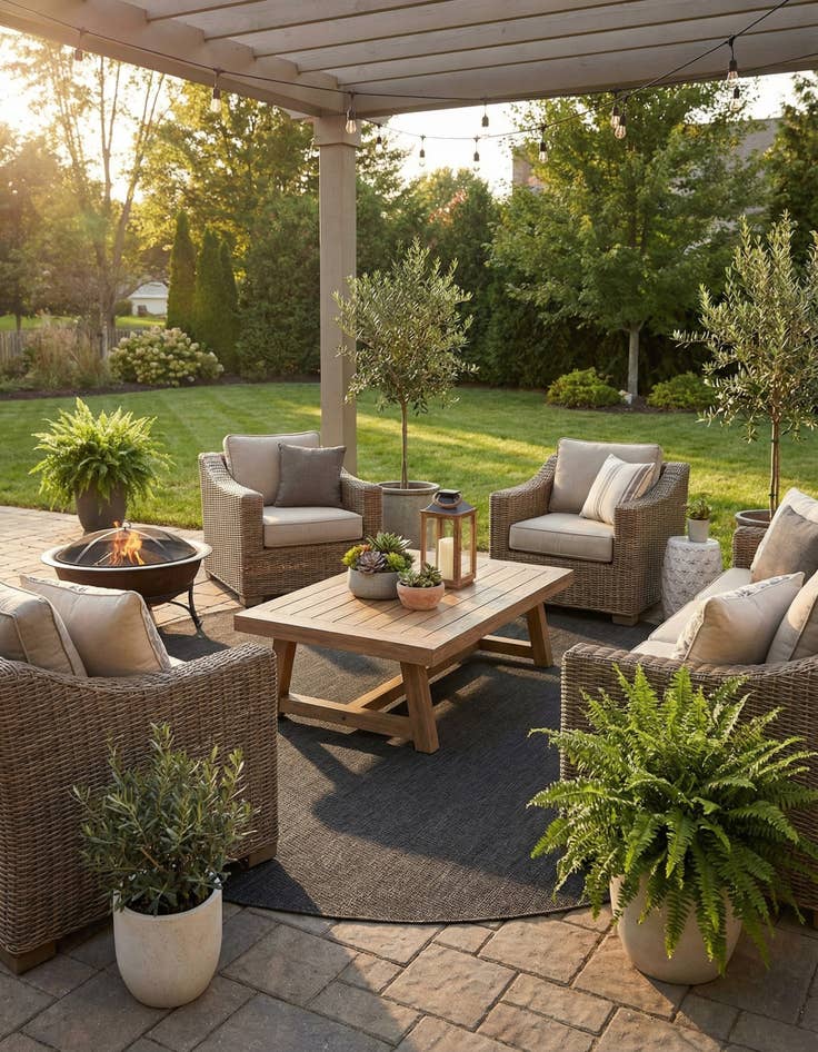 Detail image of 10' x 10' Easy-Clean Solid Indoor / Outdoor Round Rug