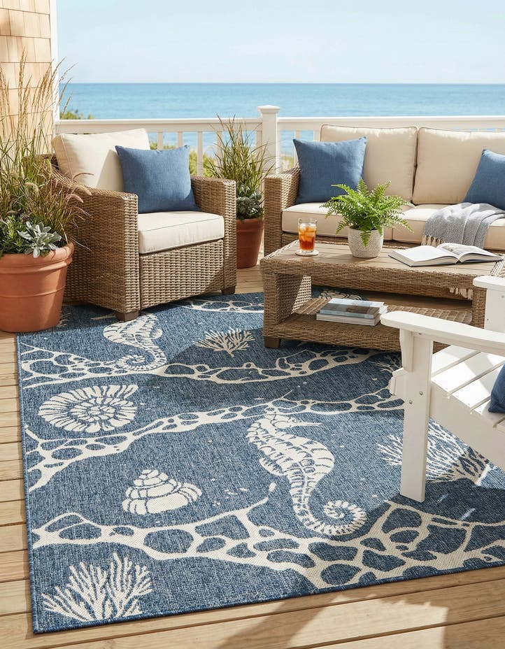 5' 3 x 8' Easy-Clean Coastal Indoor / Outdoo...