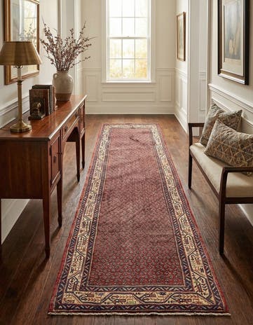 3' 5 x 10' 5 Hand Knotted Farahan Persian Wool Runner Rug