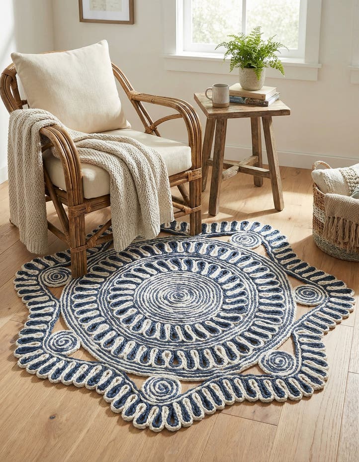 3' 1 x 3' 1 Handmade Braided Jute Round Rug