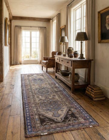 3' 7 x 10' 3 Hand Knotted Ultra Vintage Persian Wool Runner Rug