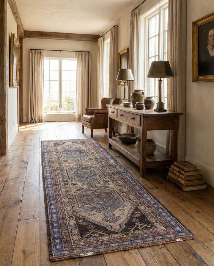 3' 7 x 10' 3 Hand Knotted Ultra Vintage Persian Wool Runner Rug