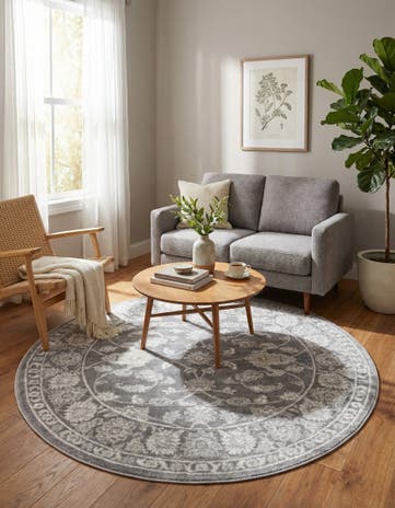 Gray Boston Round Rug