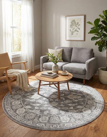Gray Boston Round Rug