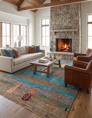 6' 11 x 9' 8 Hand Knotted Ariana Ziegler Rug