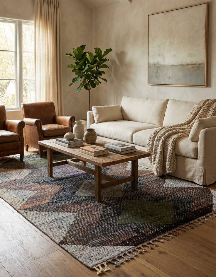 Detail image of 6' 4 x 10' 5  Hand Knotted Moroccan Wool Runner Rug