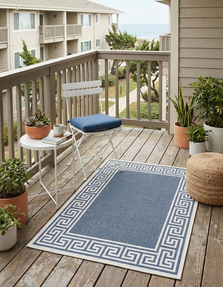 Detail image of 1' 3 x 1' 3  Washable Coastal Indoor / Outdoor Sample Rug