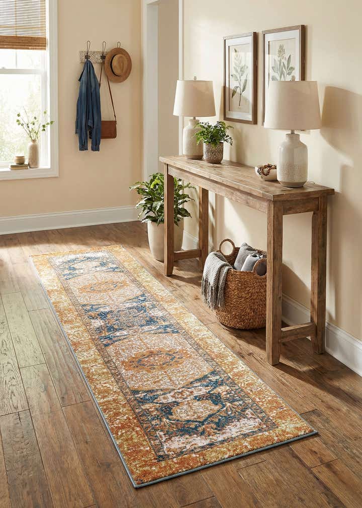 2' x 8' Easy-Clean Traditional Indoor / Outdoor Runner Rug