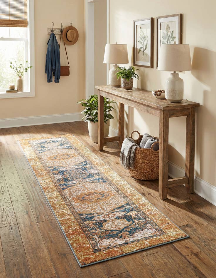 Detail image of  2' x 8'  Washable Traditional Indoor / Outdoor Runner Rug