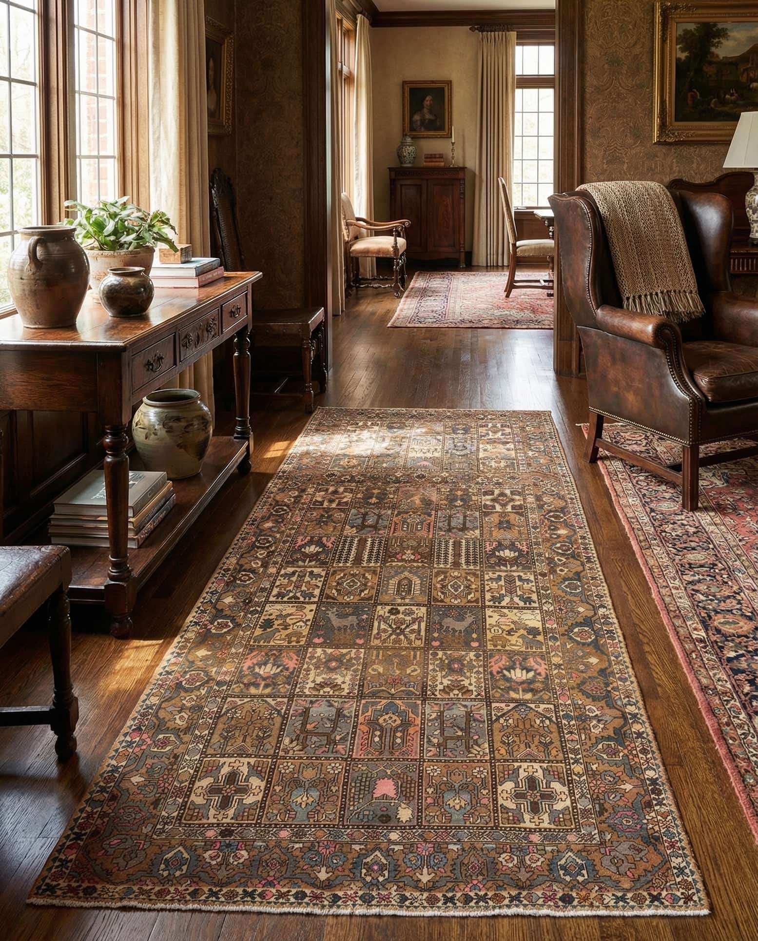 3' 8 x 10' 3 Bachtiar Wool Runner Rug