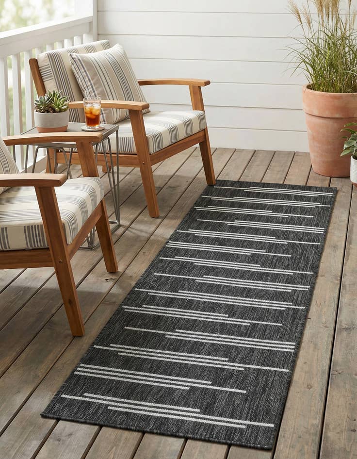Detail image of 2' x 6'  Washable Modern Indoor / Outdoor Runner Rug