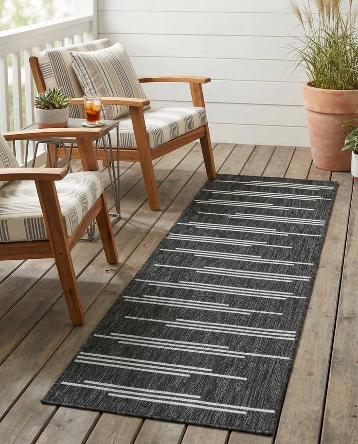 Detail image of 2' x 6' Easy-Clean Modern Indoor / Outdoor Runner Rug