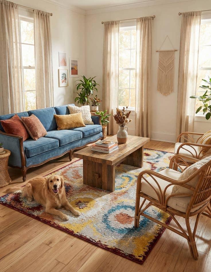 Detail image of 5' 3 x 8' Kamala Washable Rug