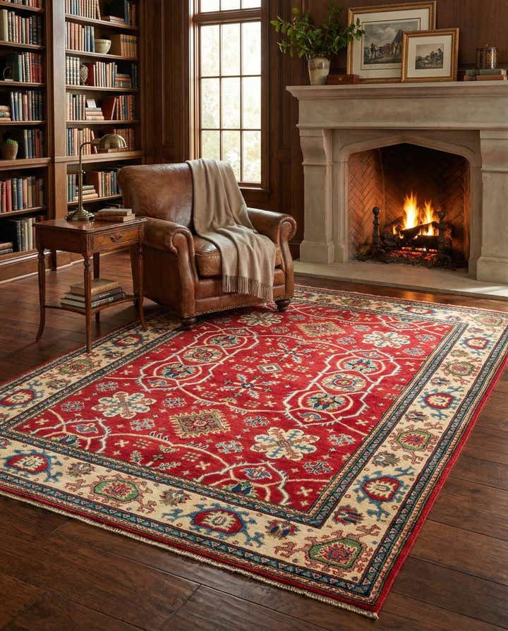 5' 8 x 7' 9 Hand Knotted Kazak Rug