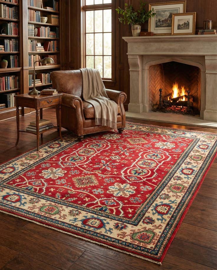 Detail image of 5' 8 x 7' 9 Hand Knotted Kazak Rug